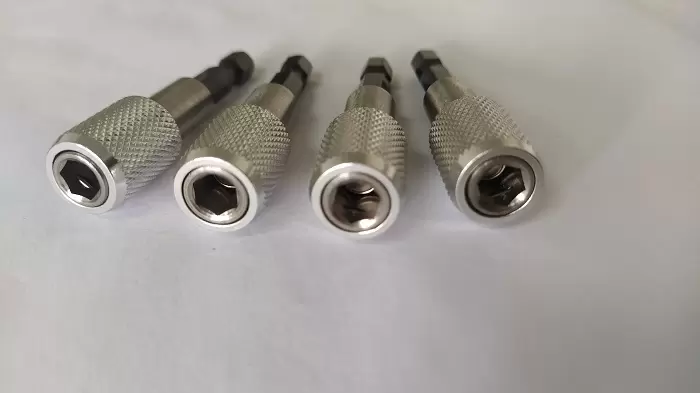60mm Stainless Steel Silver Knurled Quick-Release Bit Holde