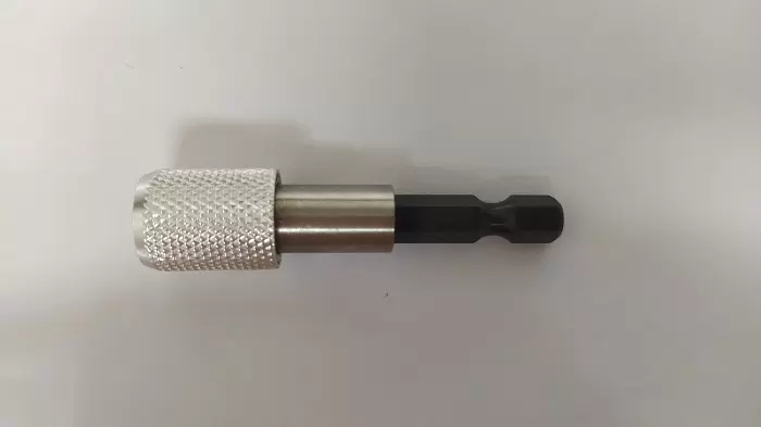 60mm Stainless Steel Silver Knurled Quick-Release Bit Holde