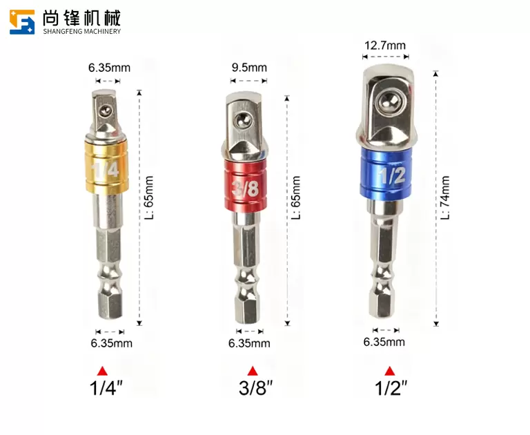 Multi Color Impact Socket Adapter Set Hex Shank screwdriver bit manufacturer oem factory china